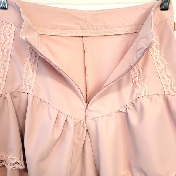 Pastel Blush Pink Mini Skirt Layered Ruffles Size XS/Small Cosplay Costume Girl - Picture 4 of 9
